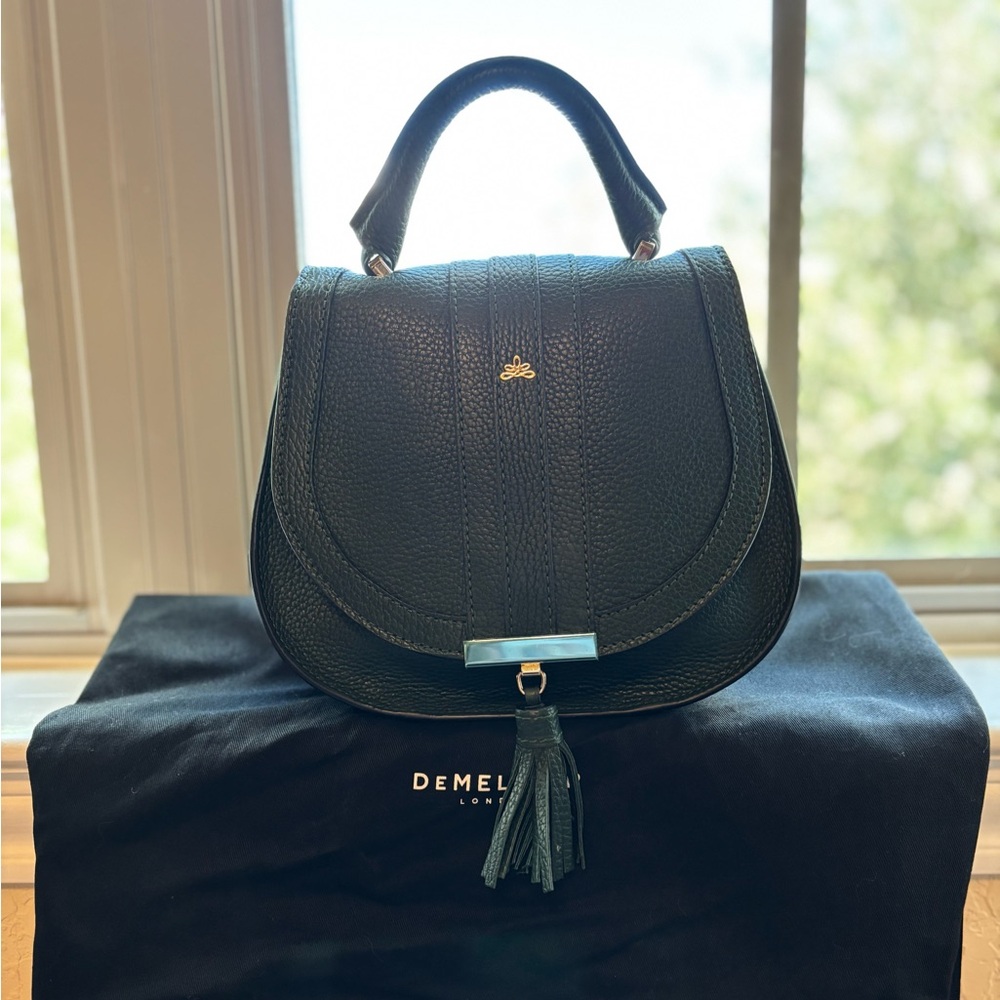 Green Mini Saddle Bag with Tassel Detail